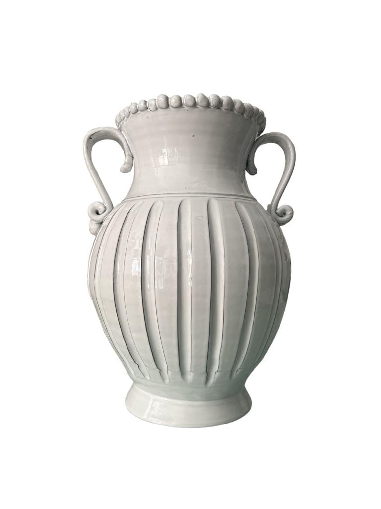 Vaso PERLA in ceramica bianca 40 cm
