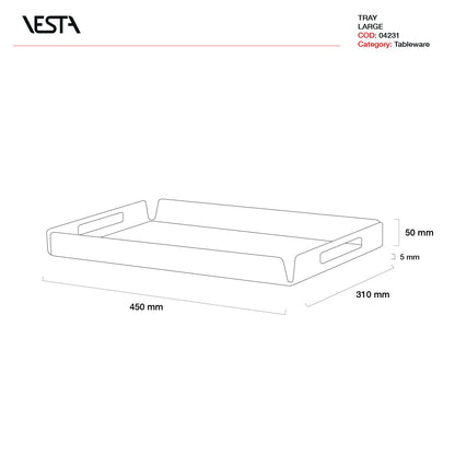 Decor line grand plateau en cristal acrylique - Collection Vesta (45 cm x 31 cm)