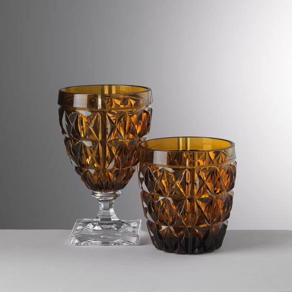 Set of 6 water glasses Model Stella Mario Luca Giusti (Florence, Italy) Color AMBER