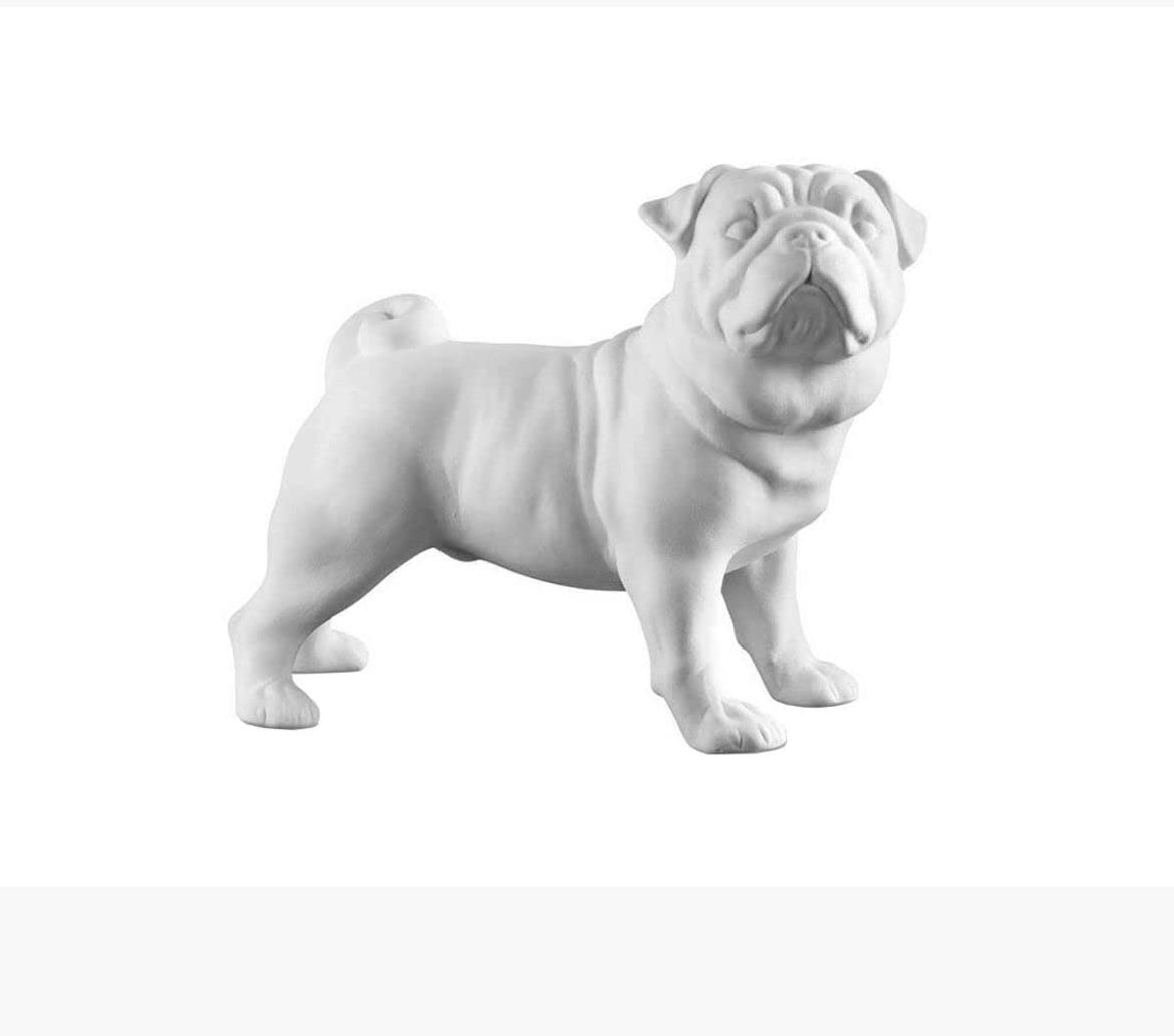 Biscuit Puppy Pug de la collection Abhika Verus Ceramiche, fabriqué en Italie, 30 cm