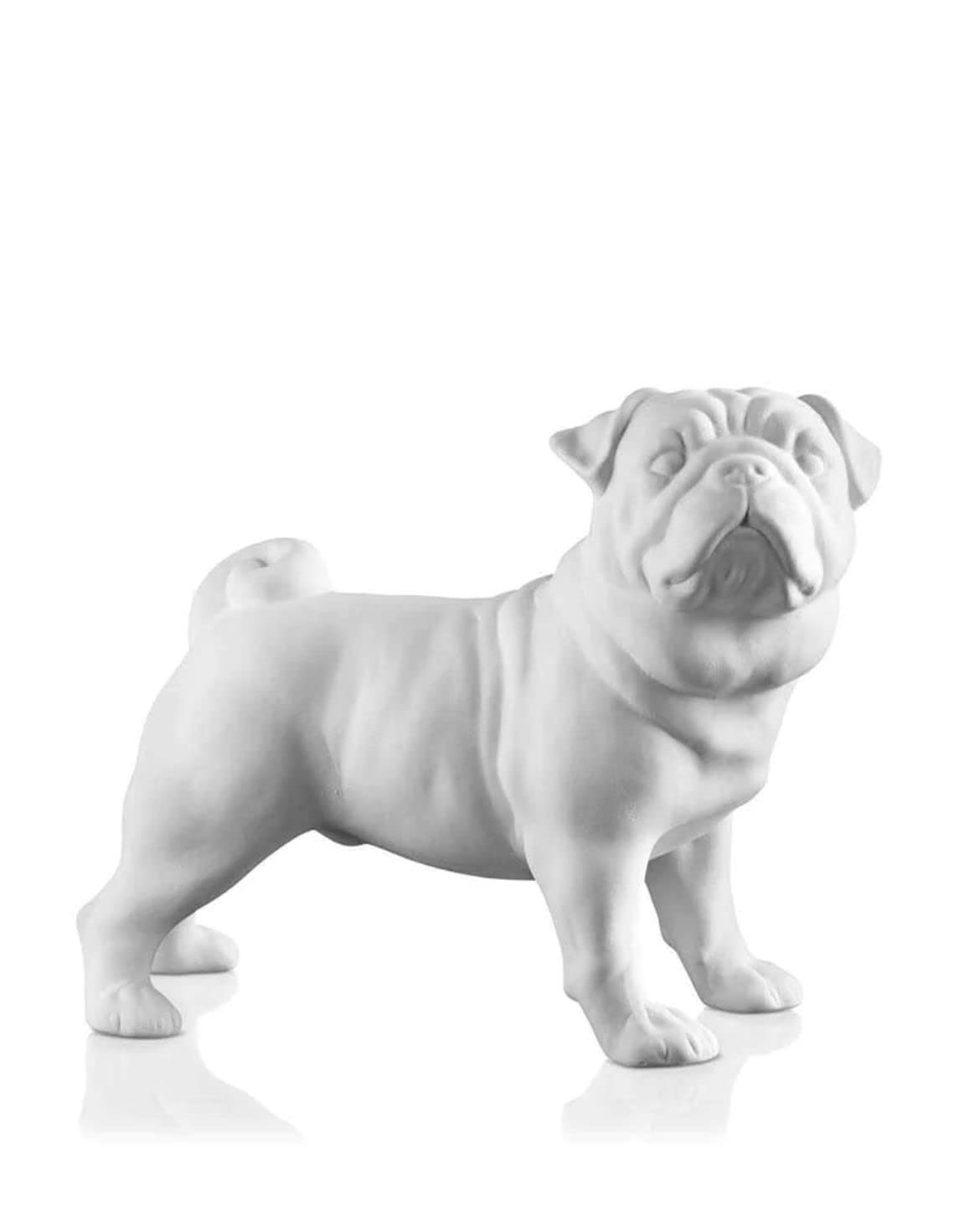 Puppy Pug Biscuit from the Abhika Verus Ceramiche collection, made in Italy, 30 cm