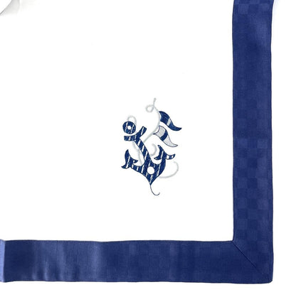 Marika de Paola - Kitchen towel in pure cotton, embroidered with a maritime motif