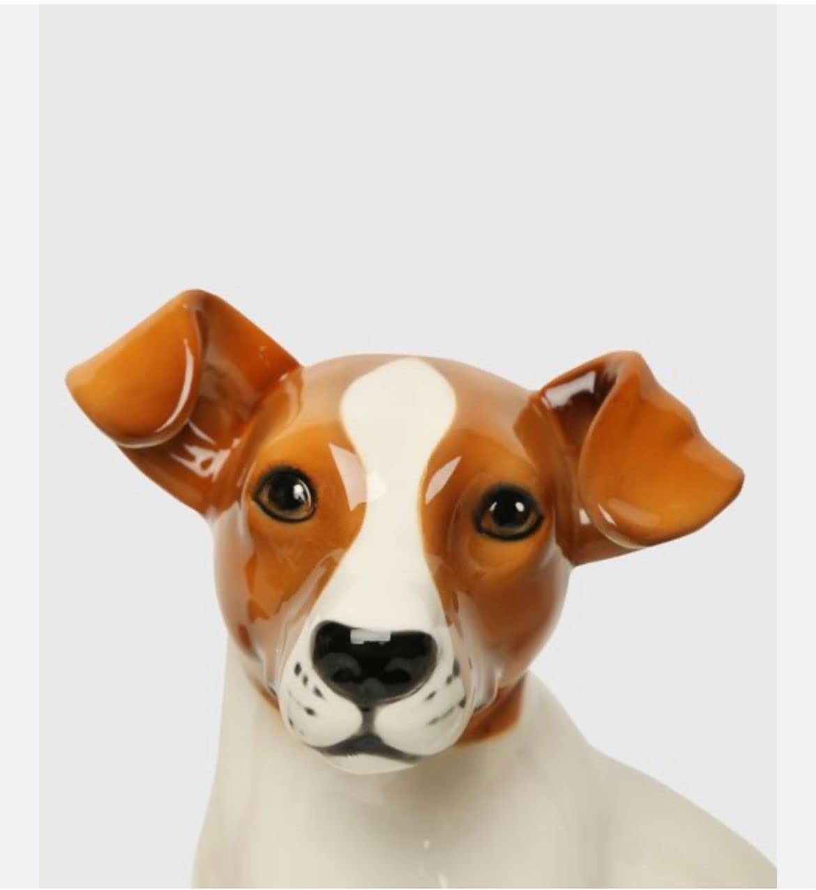 Handmade shiny ceramic Jack Russell dog, Abhika Collection, height 28 cm