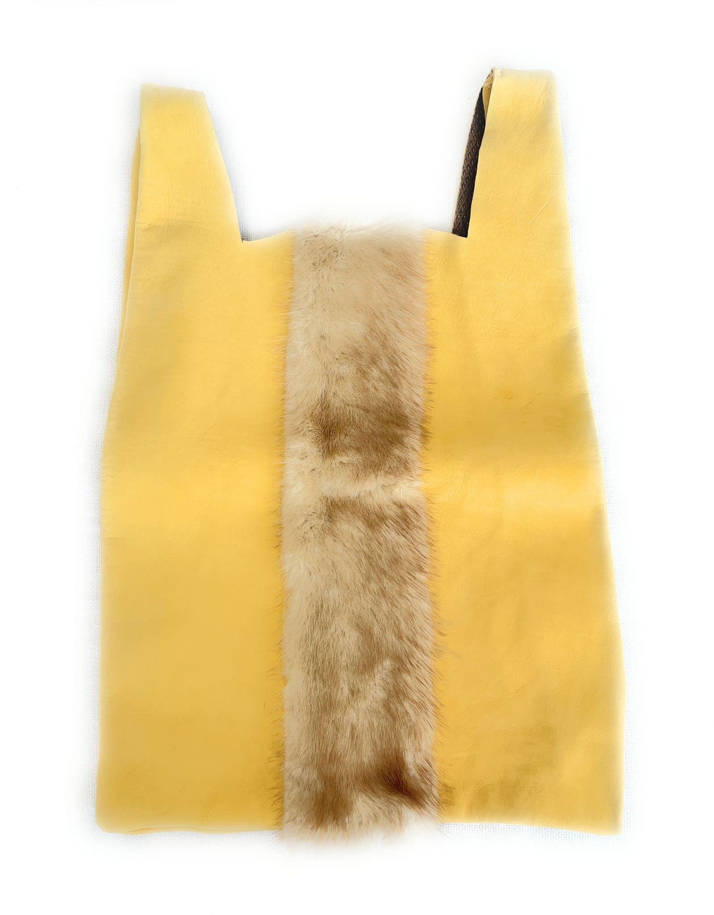 Marika De Paola - Shopping Bag in leather and mink fur, handmade in Italy, luxury craftsmanship
