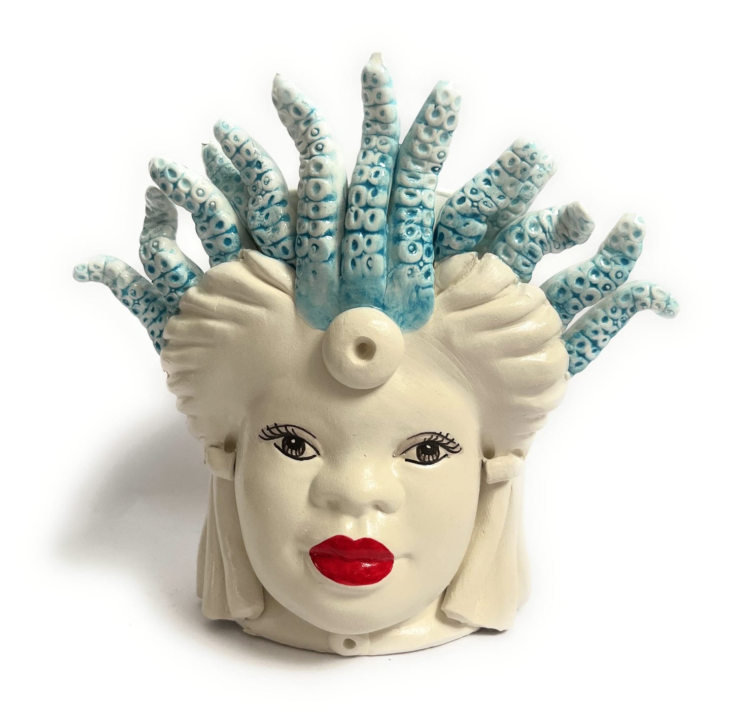 Moro Small Medusa Woman Vase, designed by Abhika, 100% handmade ceramics made in Italy