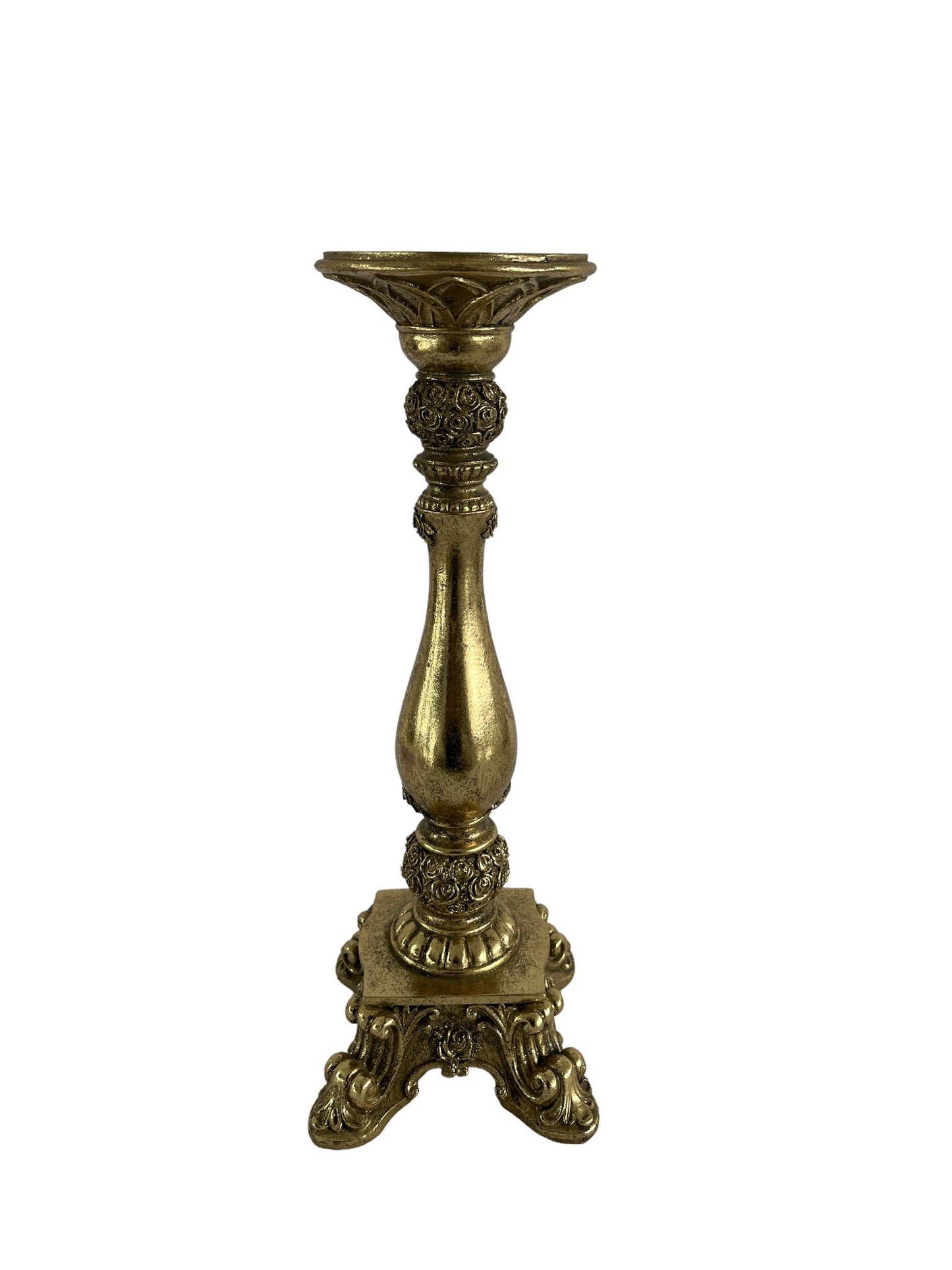 Coppia di candelabri, fantasia corallo barocco, colore oro, Firenze Gandon
